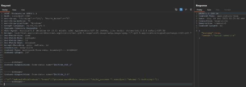 React Server Components 远程代码执行漏洞 POC （CVE-2025-55182）React 官方团队披露了一个存在于 React Server Components (RSC) 中的严重远程代码执行漏洞，编号 CVE-2025-55182