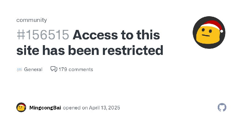 Access to this site has been restricted · community · Discussion #156515