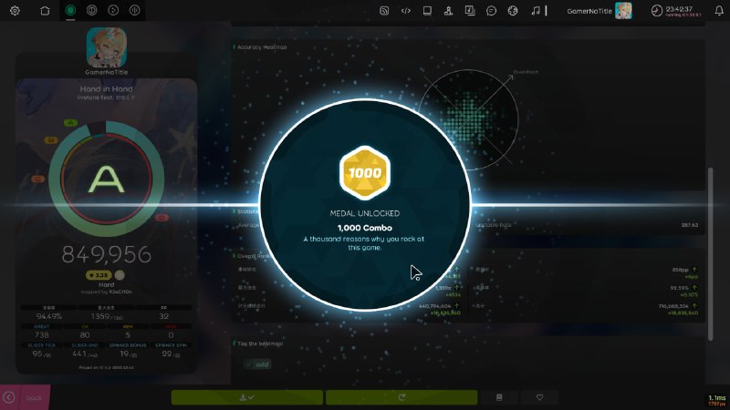 #日常 #osu 爽了，FC了👀#日常 #osu 爽了，FC了👀