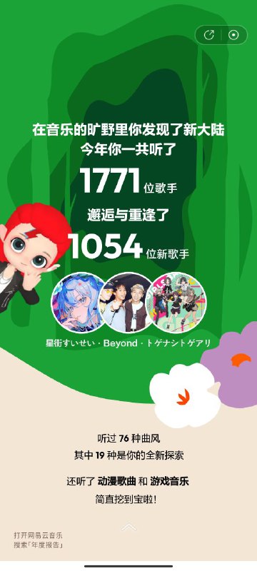 #日常 网易报告今年米家OST确实听得很多#日常 网易报告今年米家OST确实听得很多