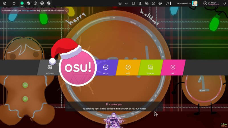 #osu 好诶 是带圣诞帽的 osu