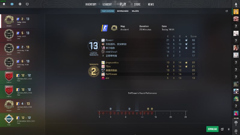 #CS 打自闭了 四连败我就想定个级然后拿个章有那么难吗虽然说我现在确实CS打的不好，但能不能不要给我匹配不交流的队友啊，我好歹开麦的