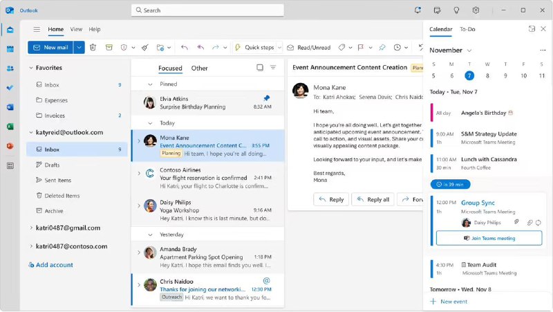 微软 UWP “邮件和日历”应用停止支持，用户需迁移 Win11 新版 Outlook据微软支持文档，微软 UWP“邮件和日历（Mail & Calendar）”应用将于 2024 年 12 月 31 日（今天）终止支持，微软推荐用户升至 Win11 新版 Outlook 应用